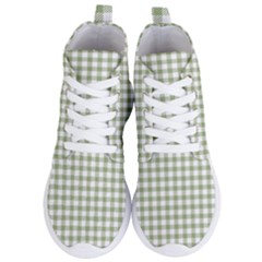 Green Tea White Small Plaids Women s Lightweight High Top Sneakers by ConteMonfrey