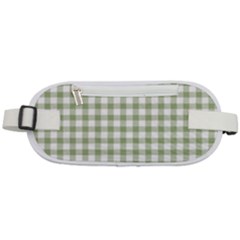 Green Tea White Small Plaids Rounded Waist Pouch by ConteMonfrey