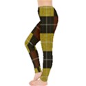 Modern black red golden Plaids Leggings  View3