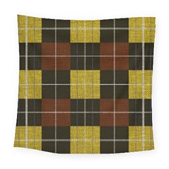 Modern Black Red Golden Plaids Square Tapestry (large) by ConteMonfrey