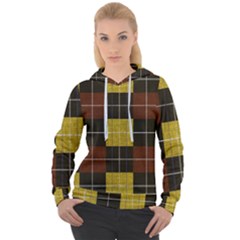 Modern Black Red Golden Plaids Women s Overhead Hoodie by ConteMonfrey