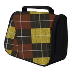 Modern Black Red Golden Plaids Full Print Travel Pouch (small) by ConteMonfrey