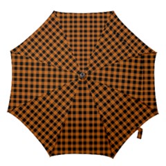 Orange Black Small Plaids Hook Handle Umbrellas (large) by ConteMonfrey