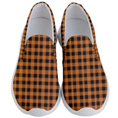 Orange Black Small Plaids Men s Lightweight Slip Ons by ConteMonfrey