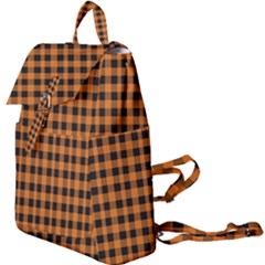Orange Black Small Plaids Buckle Everyday Backpack by ConteMonfrey