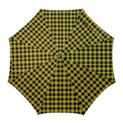 Black And Yellow Small Plaids Golf Umbrellas by ConteMonfrey