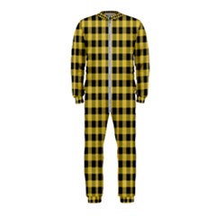 Black And Yellow Small Plaids Onepiece Jumpsuit (kids) by ConteMonfrey