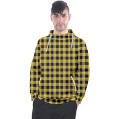 Black And Yellow Small Plaids Men s Pullover Hoodie by ConteMonfrey