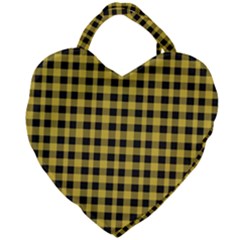 Black And Yellow Small Plaids Giant Heart Shaped Tote by ConteMonfrey