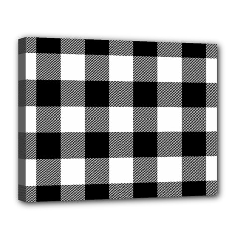 Black And White Classic Plaids Canvas 14  X 11  (stretched) by ConteMonfrey