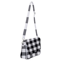 Black And White Classic Plaids Shoulder Bag With Back Zipper by ConteMonfrey