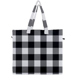 Black And White Classic Plaids Canvas Travel Bag by ConteMonfrey