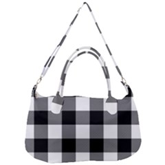 Black And White Classic Plaids Removal Strap Handbag by ConteMonfrey