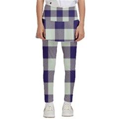 Blue Purple And White Plaids Kids  Skirted Pants by ConteMonfrey