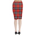Black, white and red classic plaids Midi Wrap Pencil Skirt View2