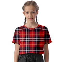 Black, White And Red Classic Plaids Kids  Basic Tee by ConteMonfrey