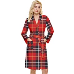 Black, White And Red Classic Plaids Long Sleeve Velour Robe by ConteMonfrey