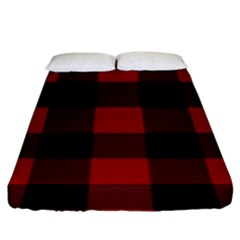 Red And Black Plaids Fitted Sheet (king Size) by ConteMonfrey