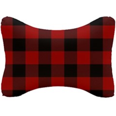Red And Black Plaids Seat Head Rest Cushion by ConteMonfrey