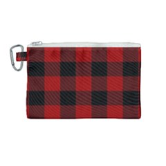 Red And Black Plaids Canvas Cosmetic Bag (medium) by ConteMonfrey