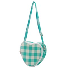 Blue And White Plaids Heart Shoulder Bag by ConteMonfrey