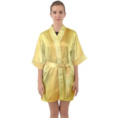 Background-gold Half Sleeve Satin Kimono 