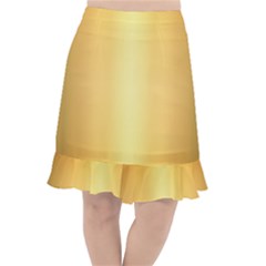 Background-gold Fishtail Chiffon Skirt by nateshop