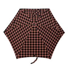 Straight Black Pink Small Plaids  Mini Folding Umbrellas