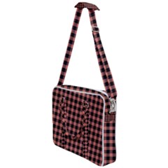 Straight Black Pink Small Plaids  Cross Body Office Bag by ConteMonfrey