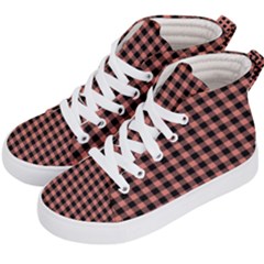 Straight Black Pink Small Plaids  Kids  Hi-top Skate Sneakers by ConteMonfrey