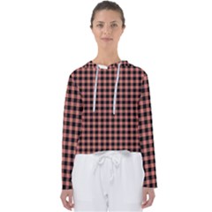 Straight Black Pink Small Plaids  Women s Slouchy Sweat by ConteMonfrey