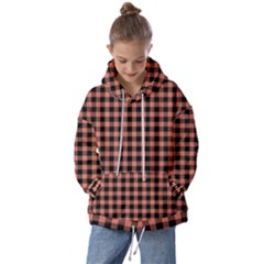 Straight Black Pink Small Plaids  Kids  Oversized Hoodie by ConteMonfrey