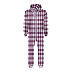 Straight Purple White Small Plaids  Hooded Jumpsuit (kids) by ConteMonfrey