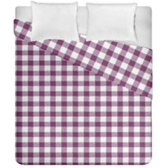 Straight Purple White Small Plaids  Duvet Cover Double Side (california King Size) by ConteMonfrey