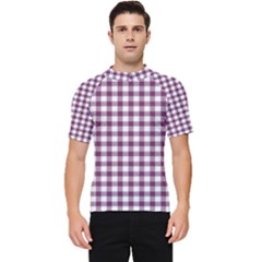 Straight Purple White Small Plaids  Men s Short Sleeve Rash Guard by ConteMonfrey