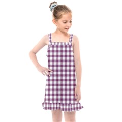 Straight Purple White Small Plaids  Kids  Overall Dress by ConteMonfrey