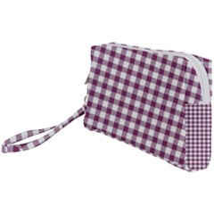 Straight Purple White Small Plaids  Wristlet Pouch Bag (small) by ConteMonfrey