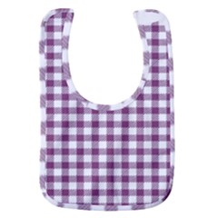 Straight Purple White Small Plaids  Baby Bib