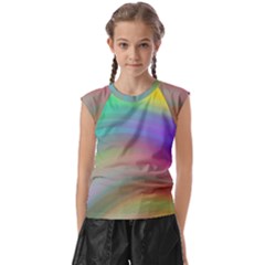 Background-rainbow Kids  Raglan Cap Sleeve Tee