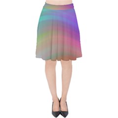 Background-rainbow Velvet High Waist Skirt by nateshop