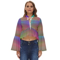 Background-rainbow Boho Long Bell Sleeve Top by nateshop