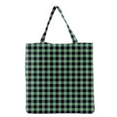 Straight Green Black Small Plaids   Grocery Tote Bag by ConteMonfrey