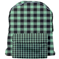 Straight Green Black Small Plaids   Giant Full Print Backpack by ConteMonfrey