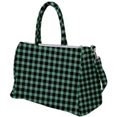 Straight Green Black Small Plaids   Duffel Travel Bag by ConteMonfrey