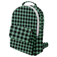 Straight Green Black Small Plaids   Flap Pocket Backpack (small) by ConteMonfrey
