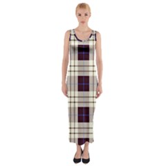 Purple, Blue And White Plaids Fitted Maxi Dress by ConteMonfrey