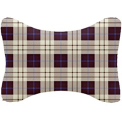 Purple, Blue And White Plaids Seat Head Rest Cushion by ConteMonfrey