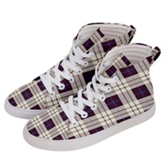 Purple, Blue And White Plaids Women s Hi-top Skate Sneakers by ConteMonfrey