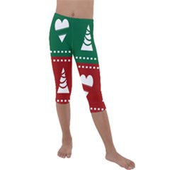 Christmas-04 Kids  Lightweight Velour Capri Leggings  by nateshop