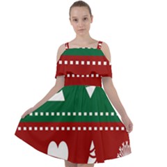 Christmas-04 Cut Out Shoulders Chiffon Dress by nateshop